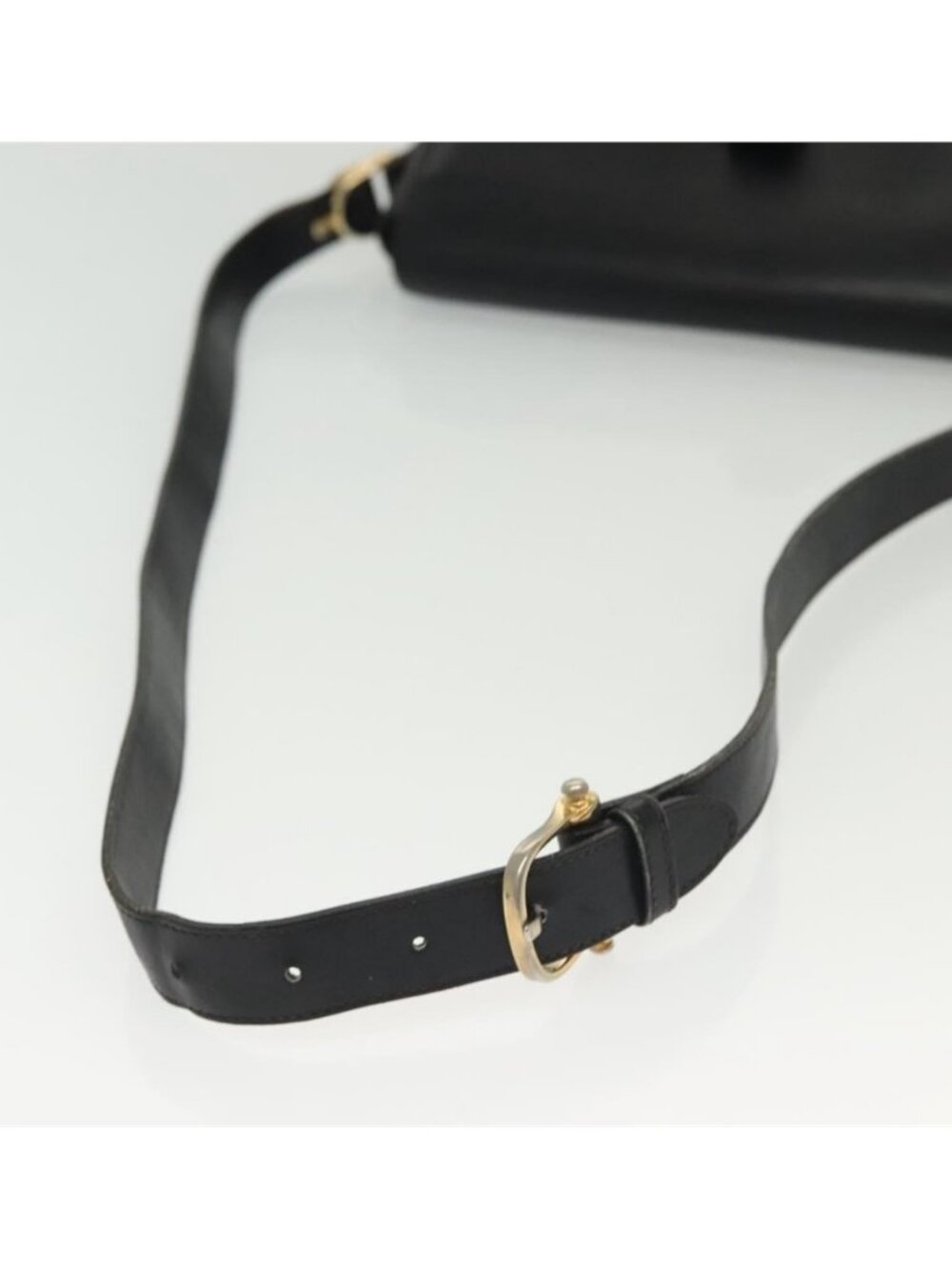Authentic CELINE Shoulder Bag Leather Navy Gold - Picture 12 of 16
